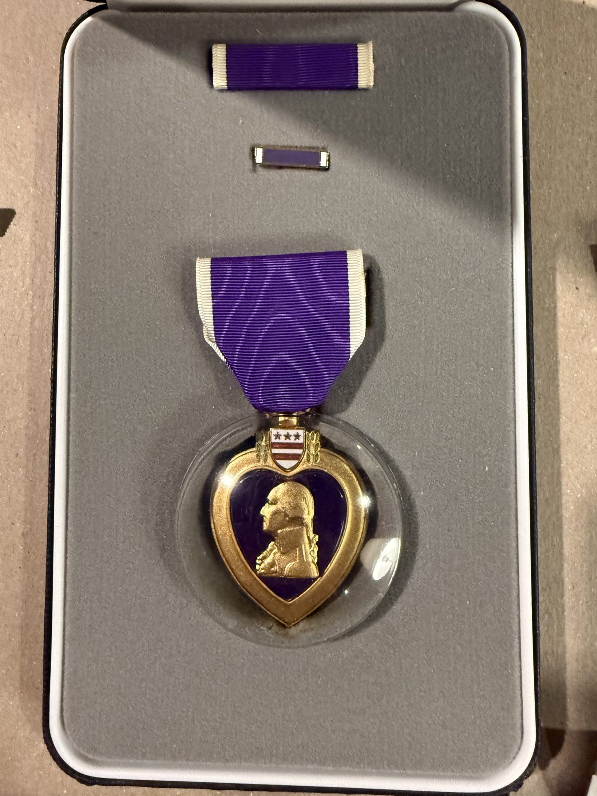 The Purple Heart — awarded for wounds received in action.