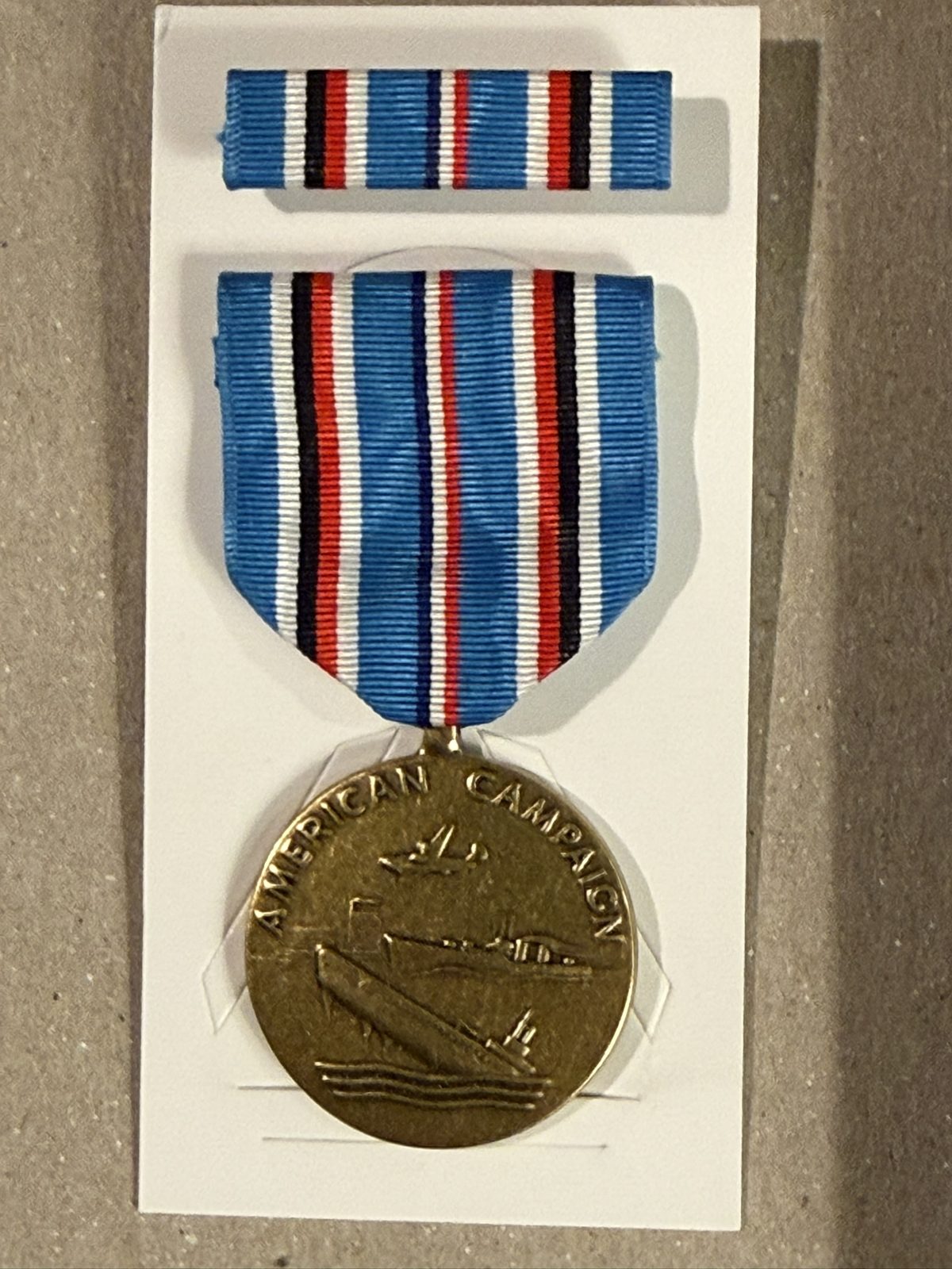 American Campaign Medal — for his stateside service before shipping overseas.